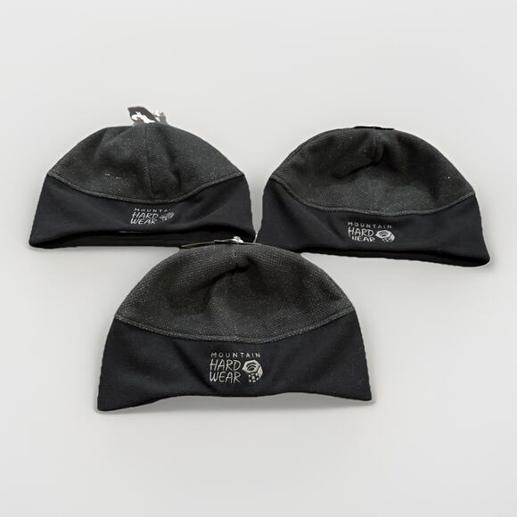 Lot Of 3 Mountain Hardwear Unisex Black Dome Perignon Beanie NWT Company’s Logo - Picture 1 of 7